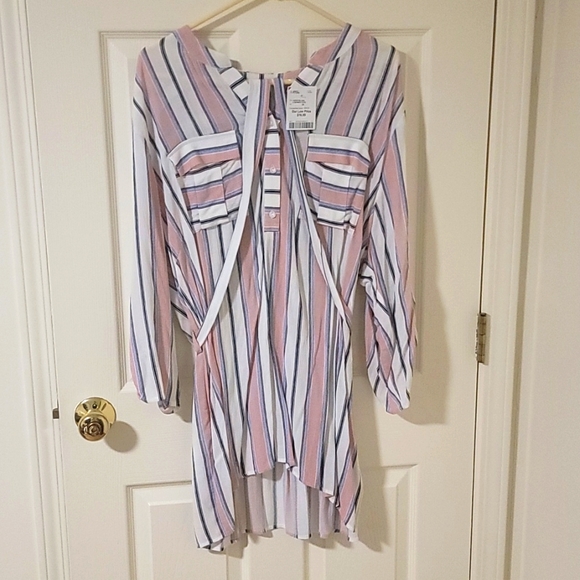 Blush half button up 3/4 sleeve top - Picture 1 of 3